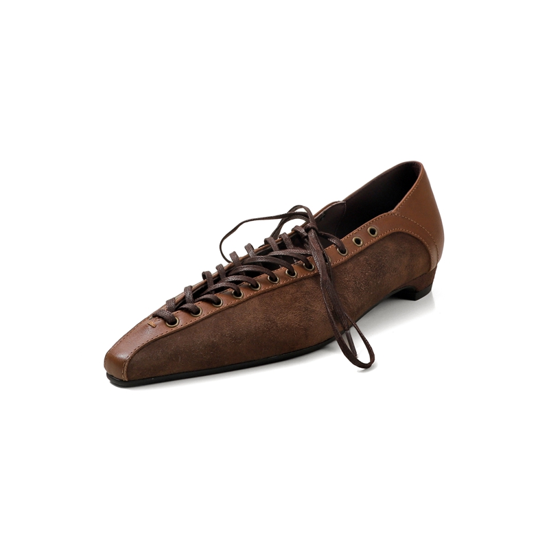 여성용 새 봄 가을 가죽 뾰족코 레이스업 편안한 낮은  - Women'S Shoes 리뷰 및 가격