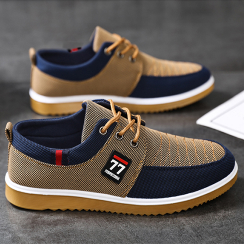 새롭고 트렌디한 남성 캐주얼 스포츠화, 편안하고 다용도 - Knit Fabric Lace Up Sneakers 리뷰 및 가격