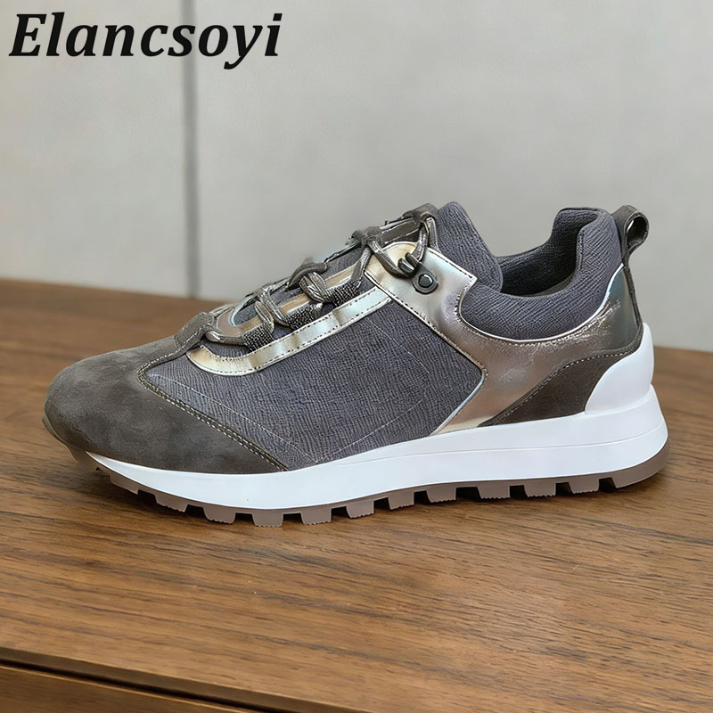 여성 스니커즈 레이스업 스트링 비즈 장식 플랫 굽 두꺼 - Knit Fabric Lace Up Sneakers 리뷰 및 가격