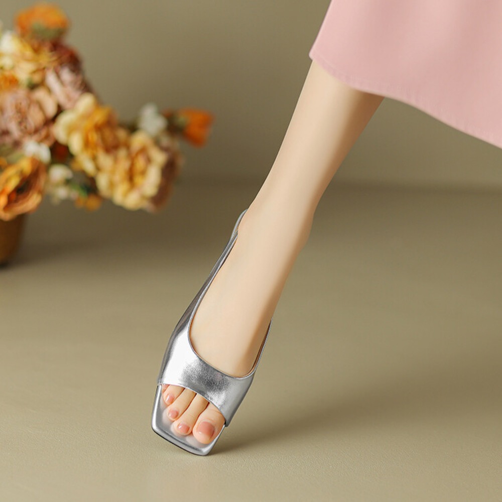 편안한 소프트 인솔 메탈릭 키튼 힐 뮬 여성용 백리스  - Sandals 리뷰 및 가격