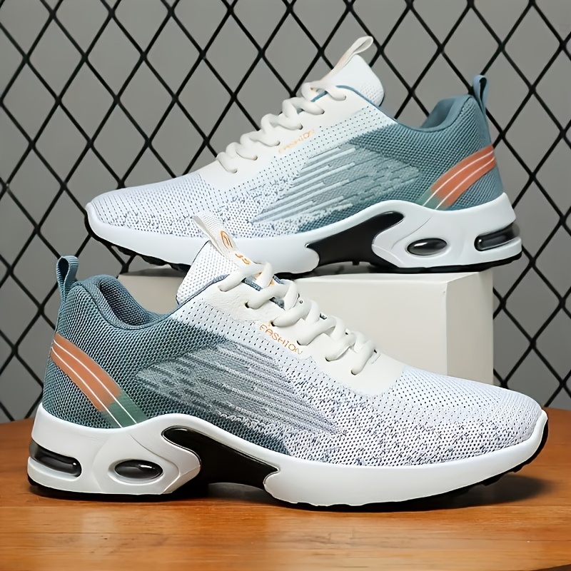 남성용 통기성 플라잉 우븐 메쉬 러닝화, 쿠션 에어솔  - Shock Absorbing Gym Trainers 리뷰 및 가격