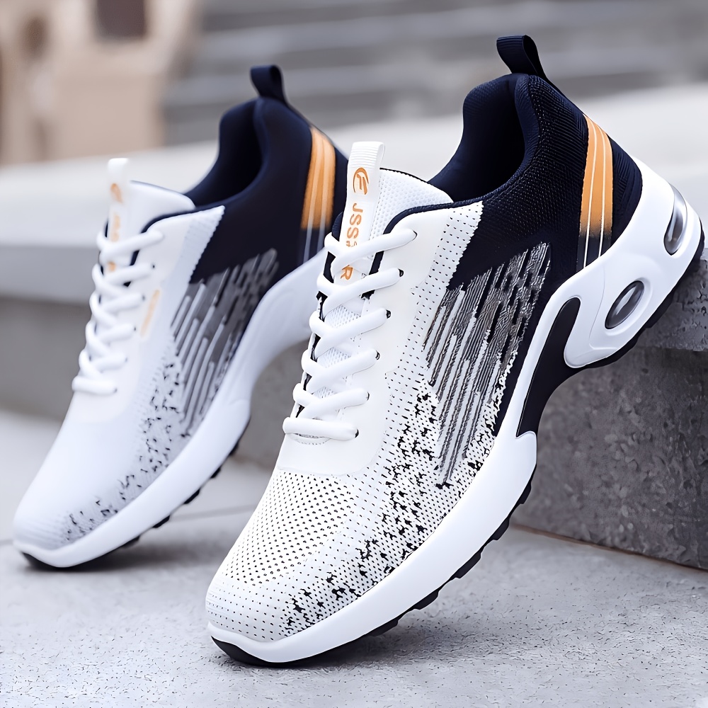 남성용 통기성 플라잉 우븐 메쉬 러닝화, 쿠션 에어솔  - Shock Absorbing Gym Trainers 리뷰 및 가격