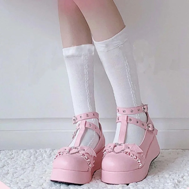 새로운 스위트 하트 버클 웨지 메리 제인 여성 핑크 티 - Boots 리뷰 및 가격