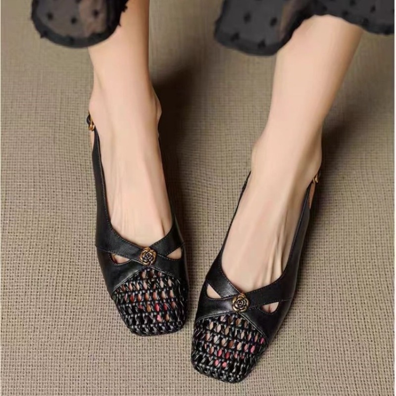여성용 프렌치 스타일 클로즈드 토 샌들, 청키 힐, 다 - Women'S Shoes 리뷰 및 가격