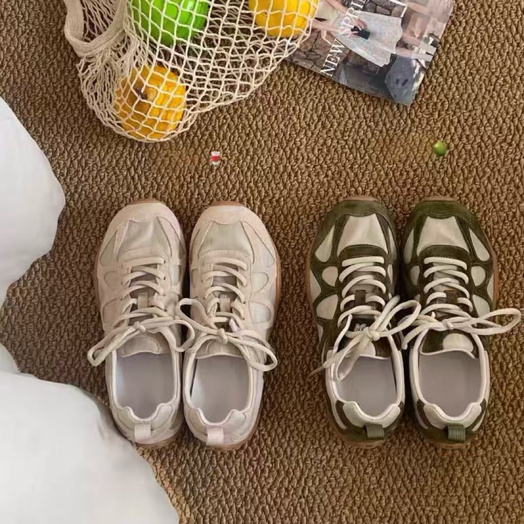 여성용 빈티지 패치워크 레이스업 스니커즈, 부드럽고 미 - Sneakers 리뷰 및 가격