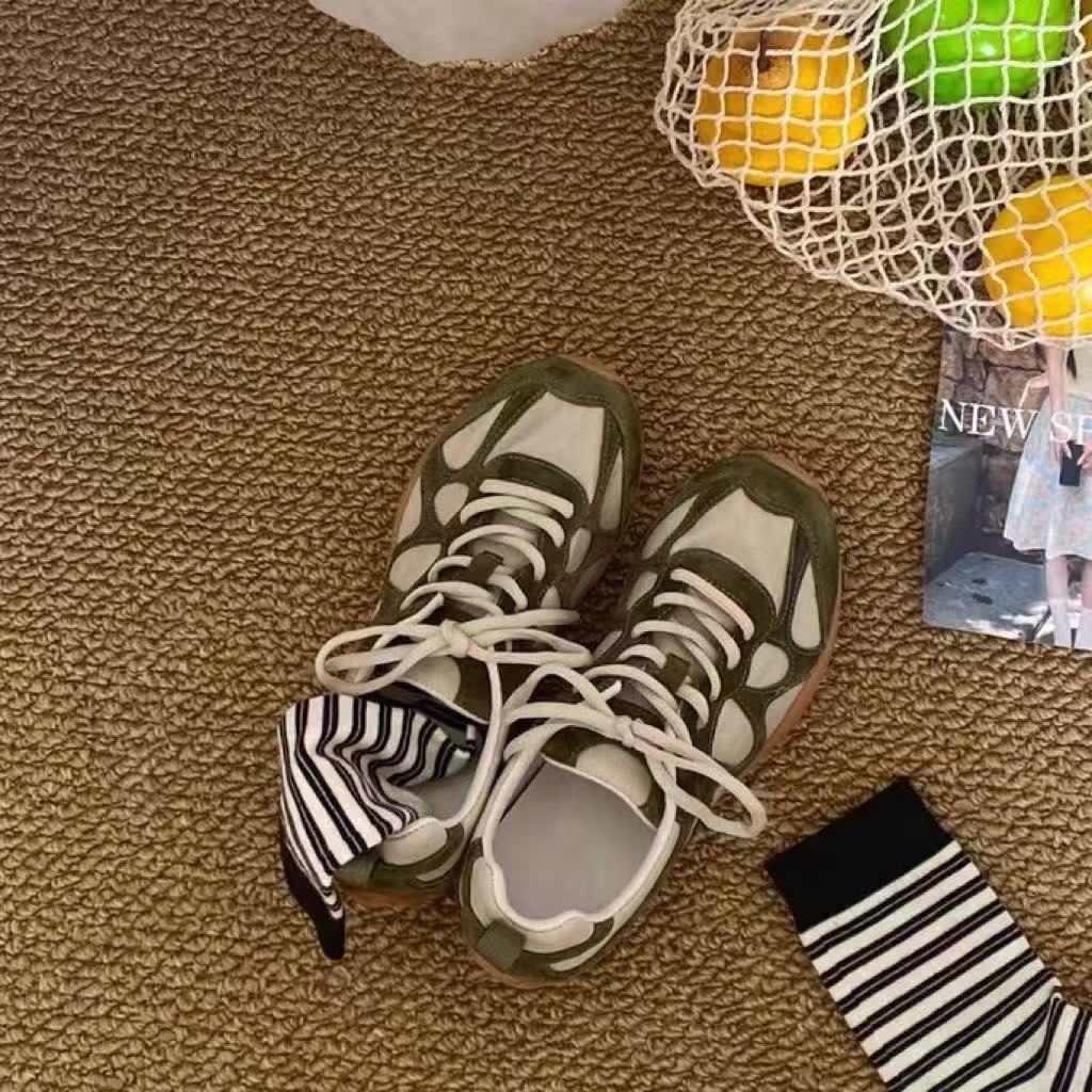 여성용 빈티지 패치워크 레이스업 스니커즈, 부드럽고 미 - Sneakers 리뷰 및 가격