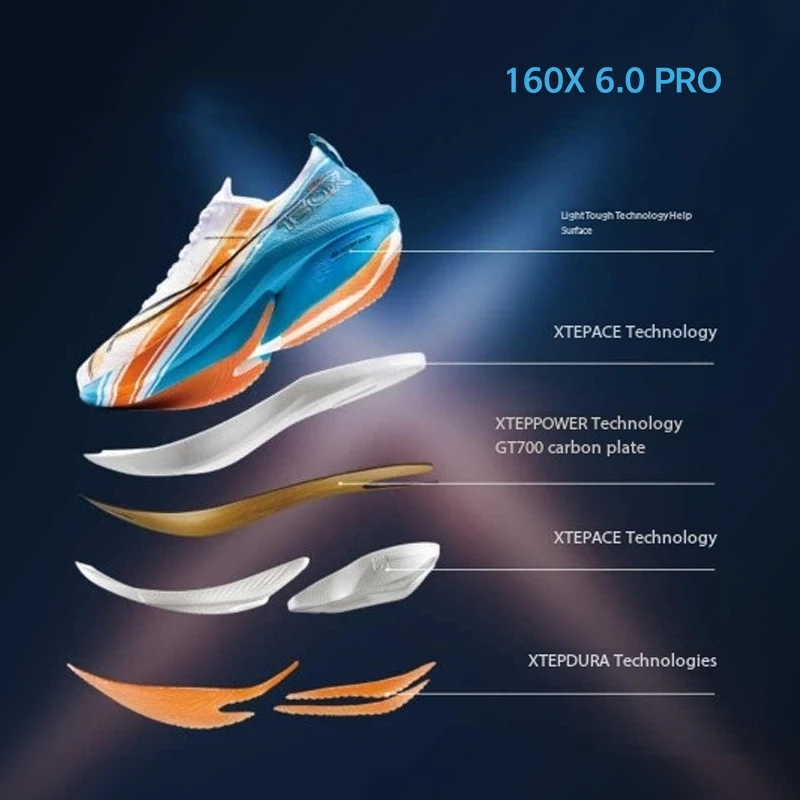 남성용 Xtep 160X 6.5 PRO 운동화 챔피언  - Carbon Plate Marathon Racing Shoes 리뷰 및 가격