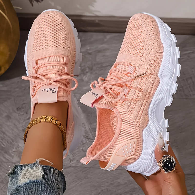 통기성 니트 운동화 남성용 야외 산책을 위한 패션 편안 - Knit Fabric Lace Up Sneakers 리뷰 및 가격