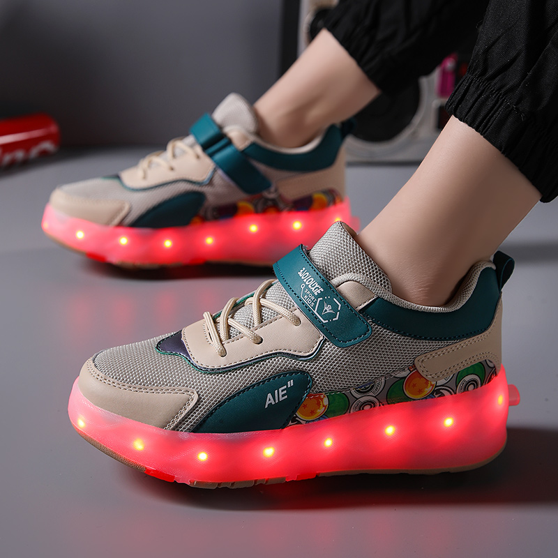 4륜 접이식 LED 라이트가 있는 유스 롤러 스케이트, - Running Shoes 리뷰 및 가격